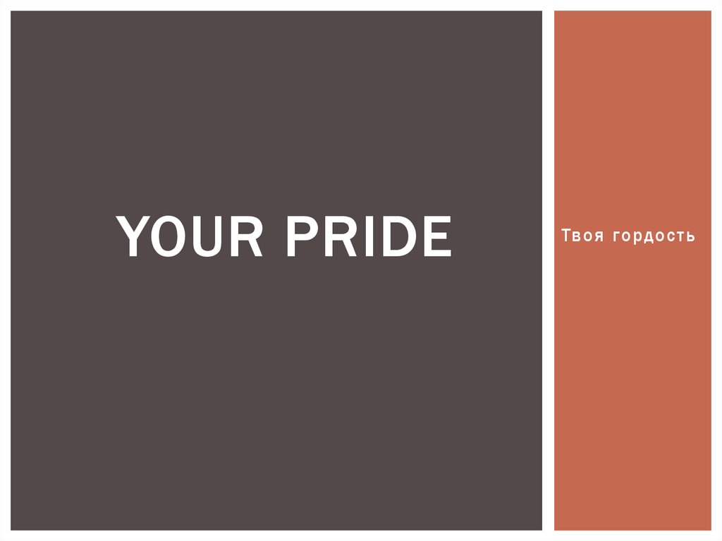 Your pride