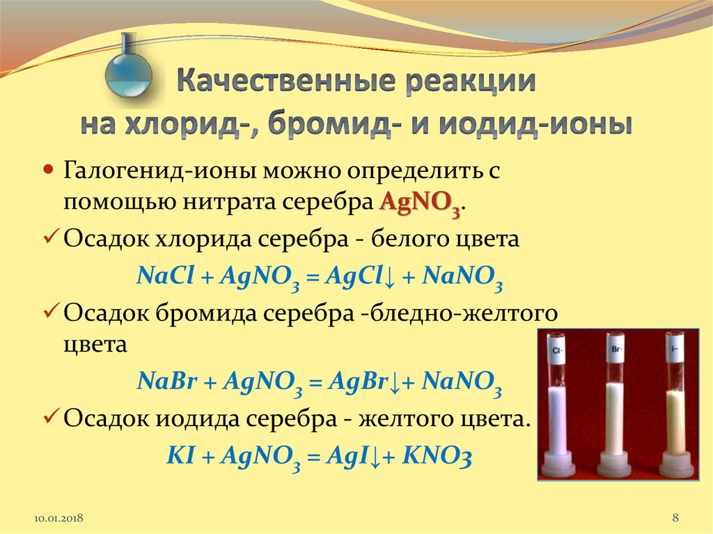 Предложите план распознавания растворов сульфата хлорида и иодида натрия запишите уравнение реакции