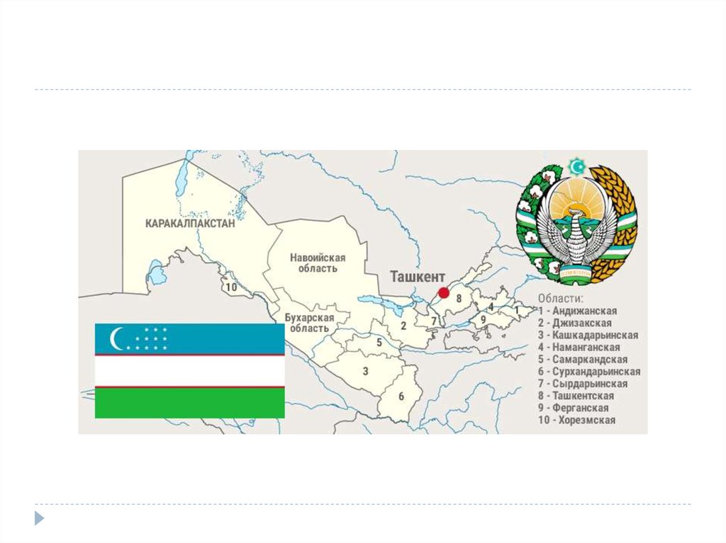Карта узбекистана для презентации