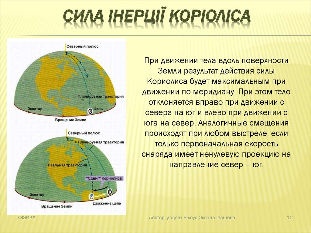 При движении от экватора к полюсам