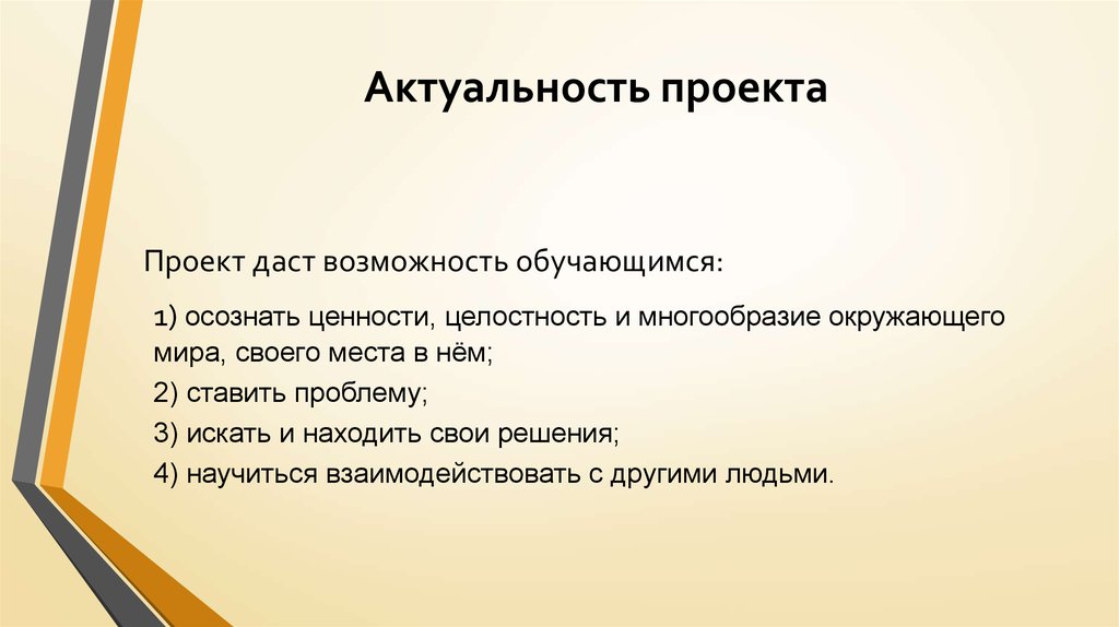 Что такое актуальность в проекте по музыке