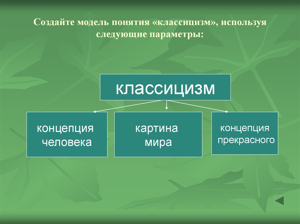 Доминирующие ценности и картина мира классицизм