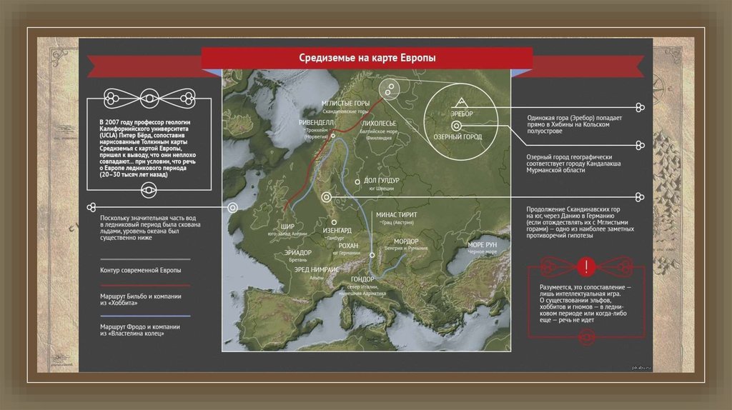 Карта средиземья путь фродо