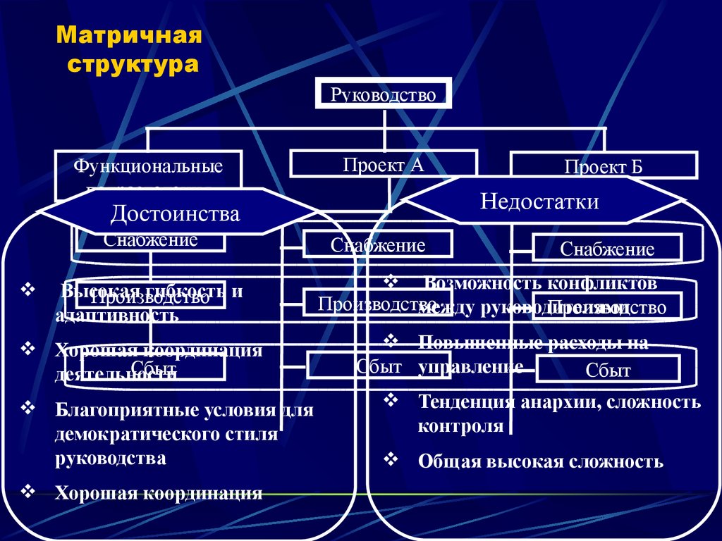 Матричная структура минусы