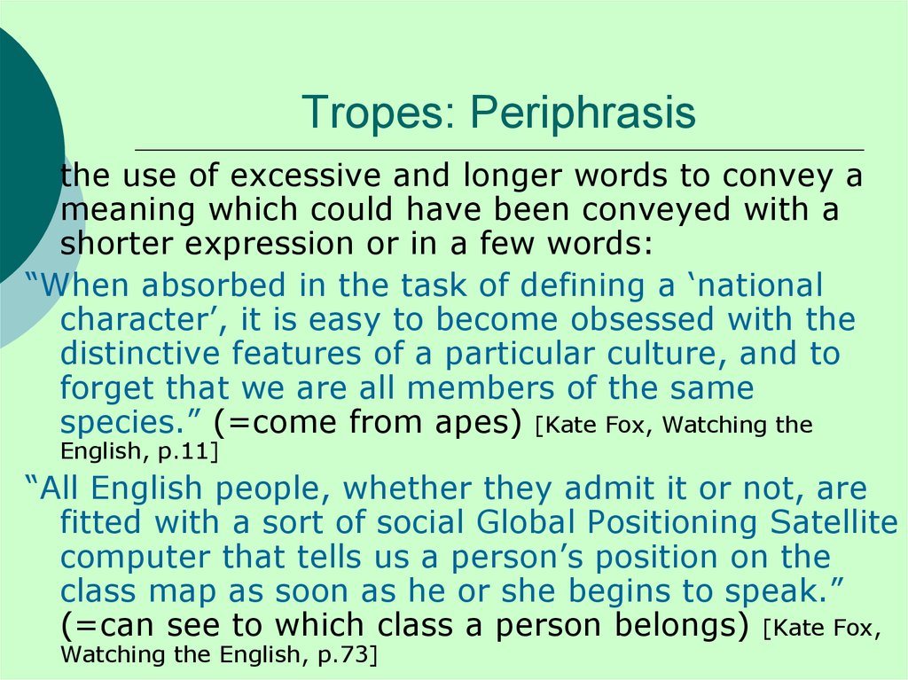 Tropes: Periphrasis