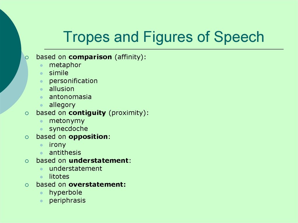 tropes and figures of speech