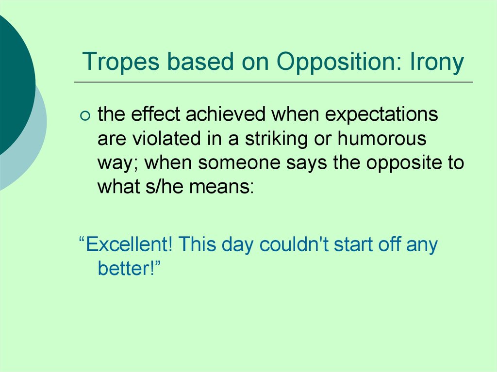 Meaning trope Tropes: Definition