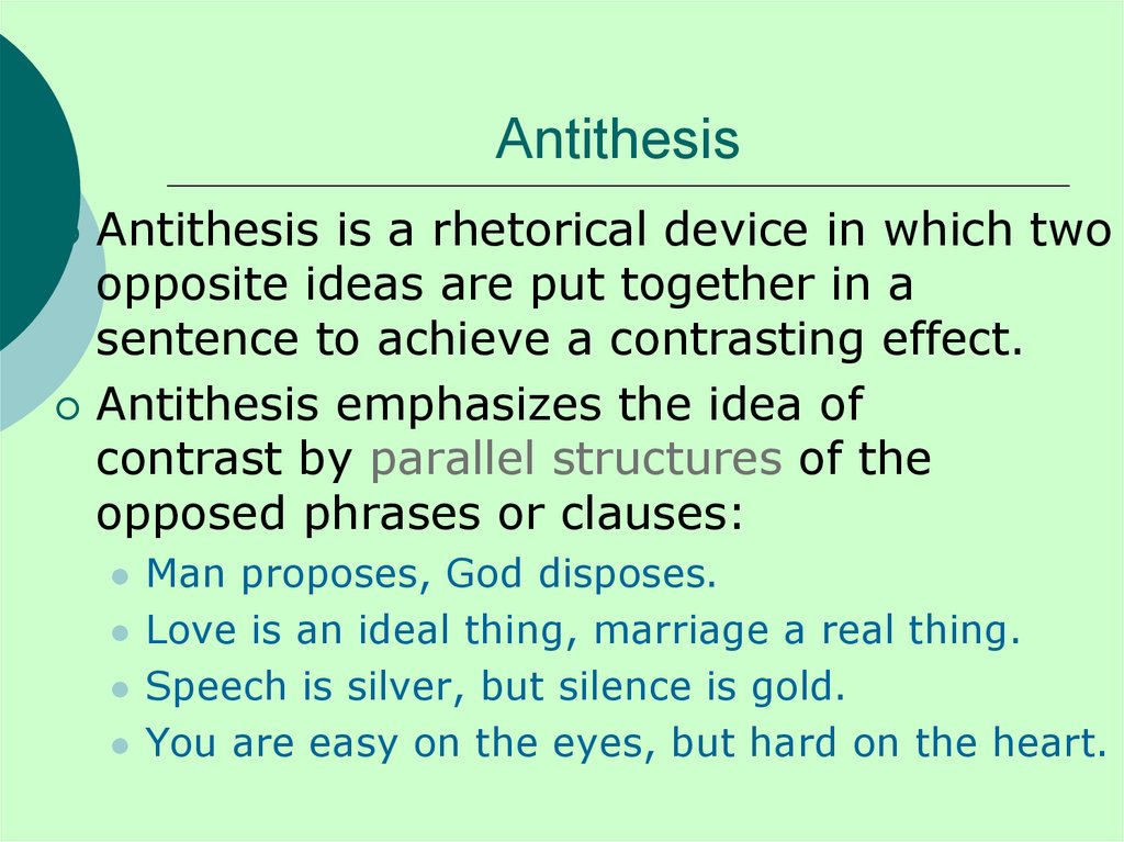 antithesis the figure of speech