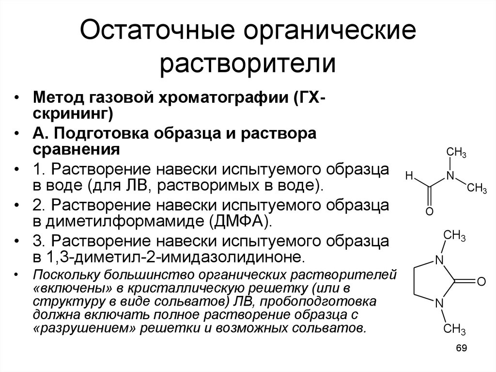 Группы органических растворителей