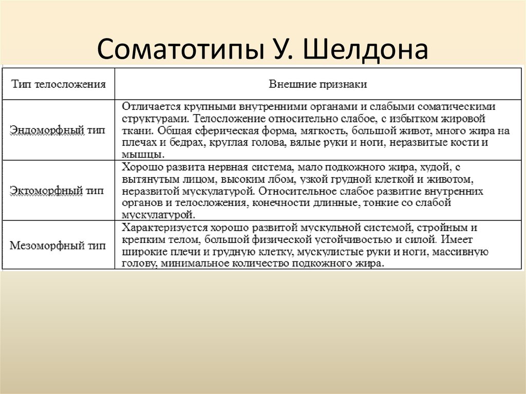 Теория темперамента шелдона. Типы телосложения. Типы телосложения по классификации. Типы по Шелдону телосложения и темперамента. Типы телосложения по Шелдону.