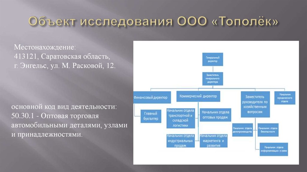 Ооо исследование. Объект исследования ООО. Примеры ООО В России. Директор Тополек. Объект исследования ООО «профи».