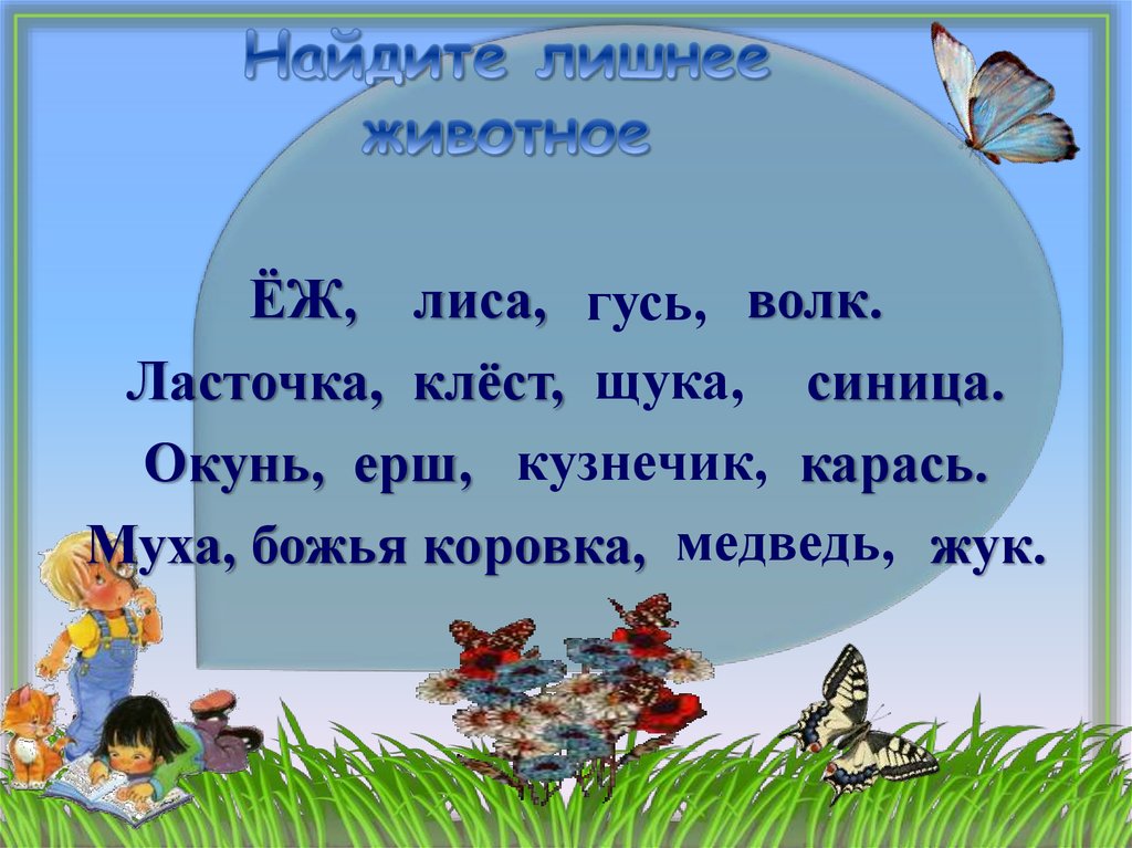 Найдите лишнее животное