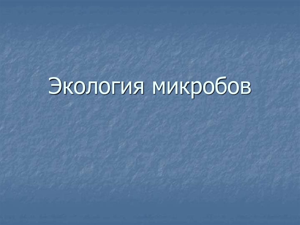 Экология микроорганизмов презентация