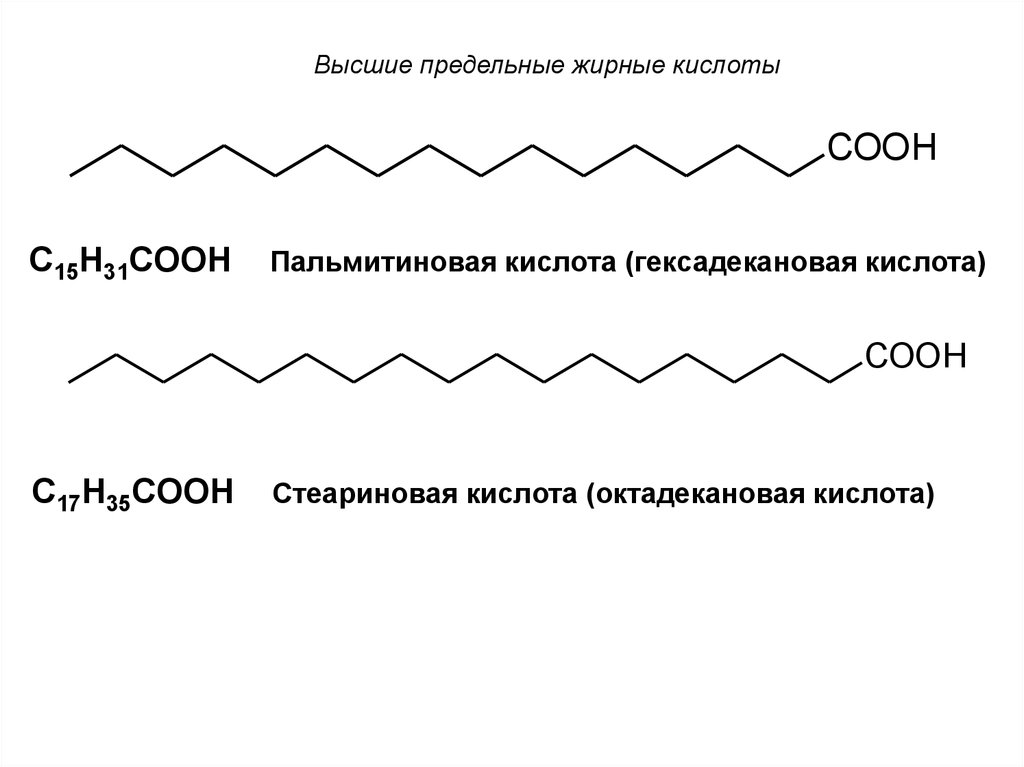 Стеариновая кислота общая формула. Скелетная формула пальмитиновой кислоты. Пальмитиновая (гексадекановая) кислота. Гексадекановая кислота структурная формула. Формулы пальмитиновой и стеариновой кислот.
