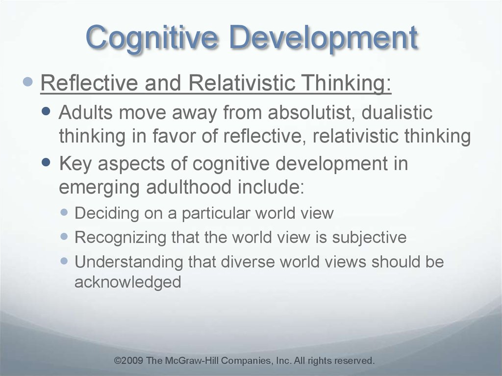 emerging adulthood cognitive development