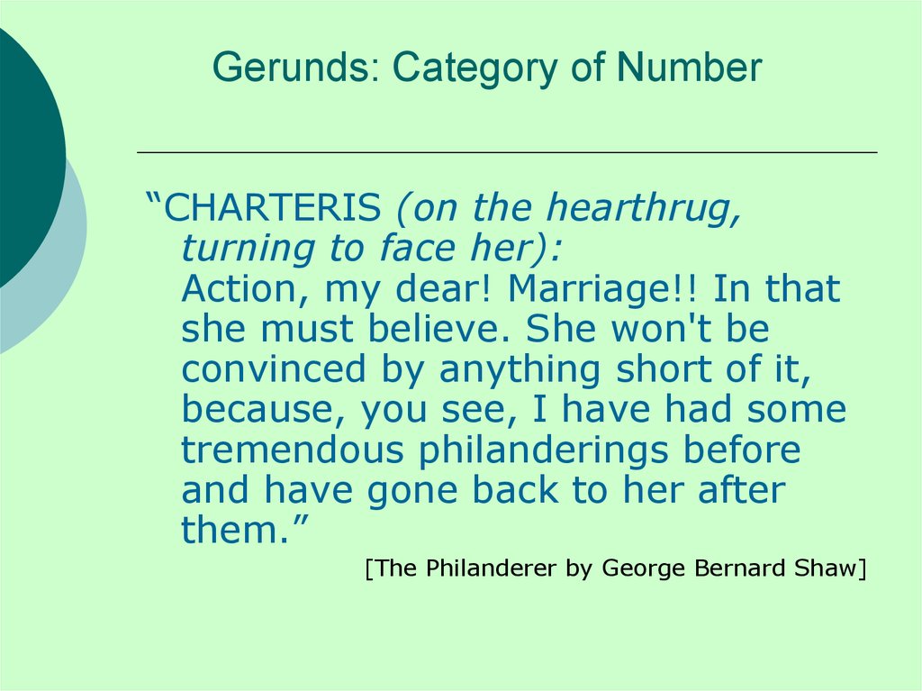 Gerunds: Category of Number