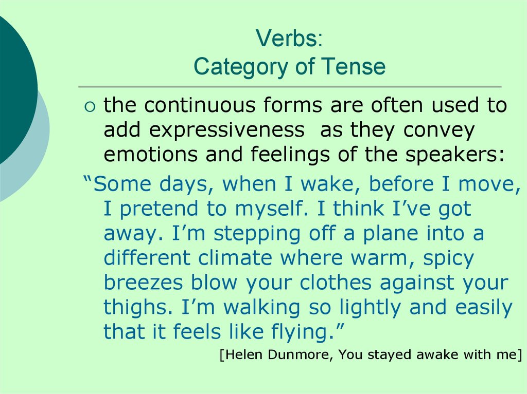 Verbs: Category of Tense