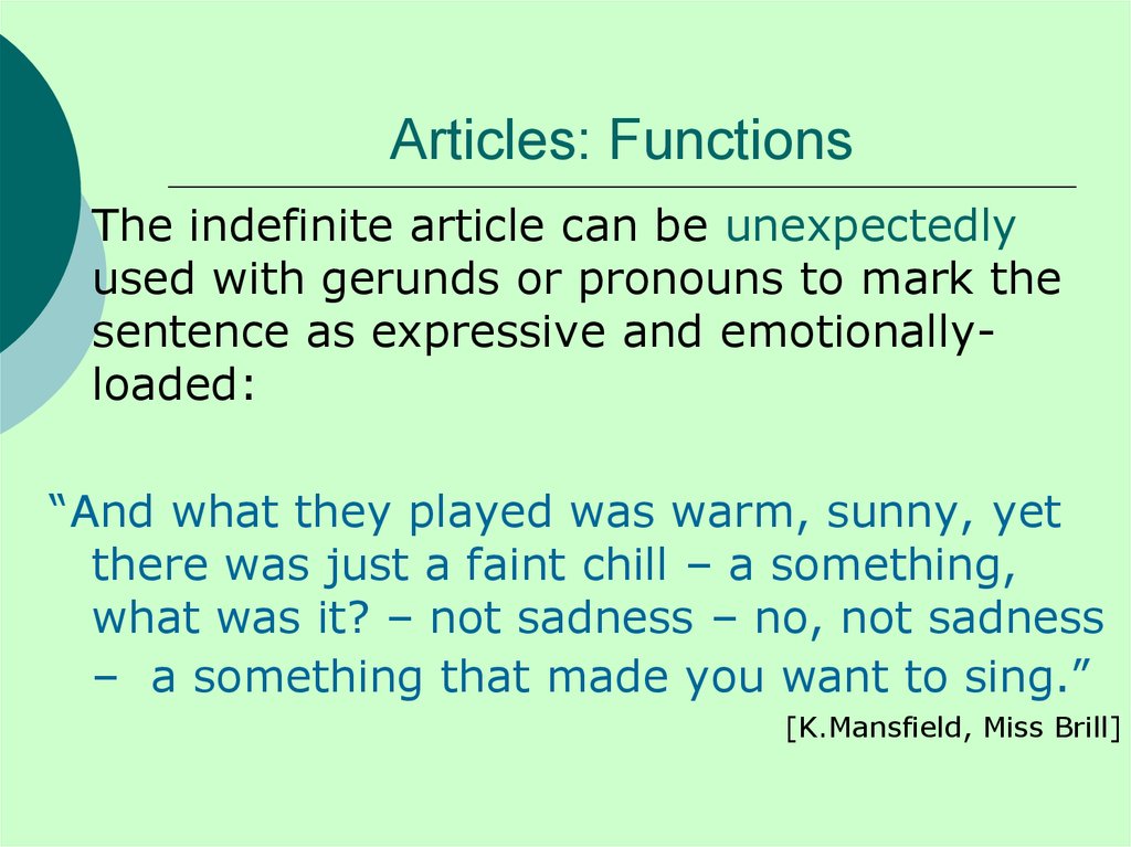 Articles: Functions