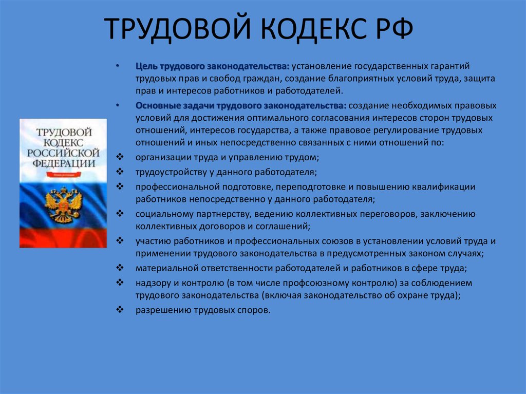 Трудовое право в рф сложный план