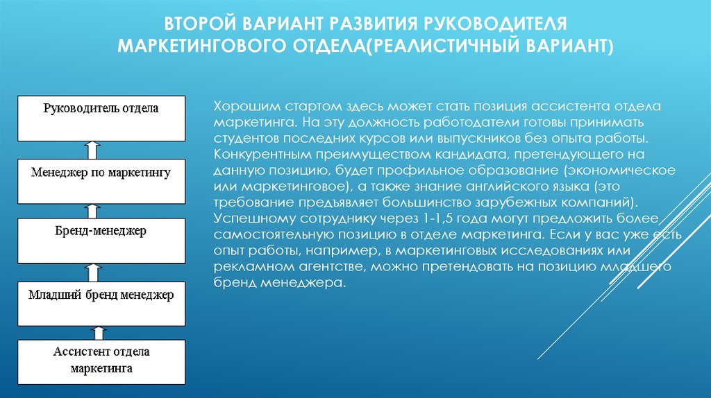 Руководитель отдела маркетинга