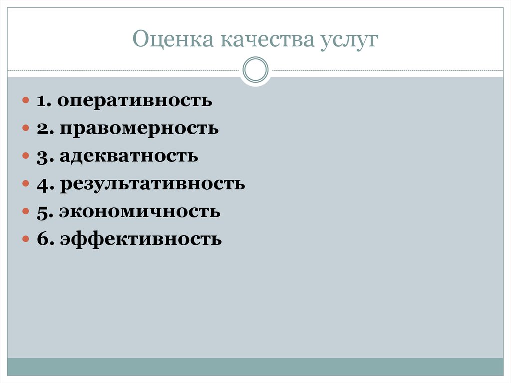 Оценка качества услуг презентация