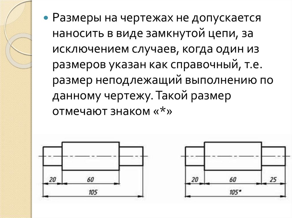 Справочный размер на чертежах