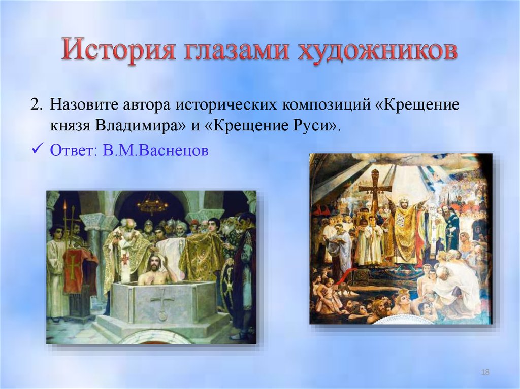 Тесты по истории 6 класс крещение руси