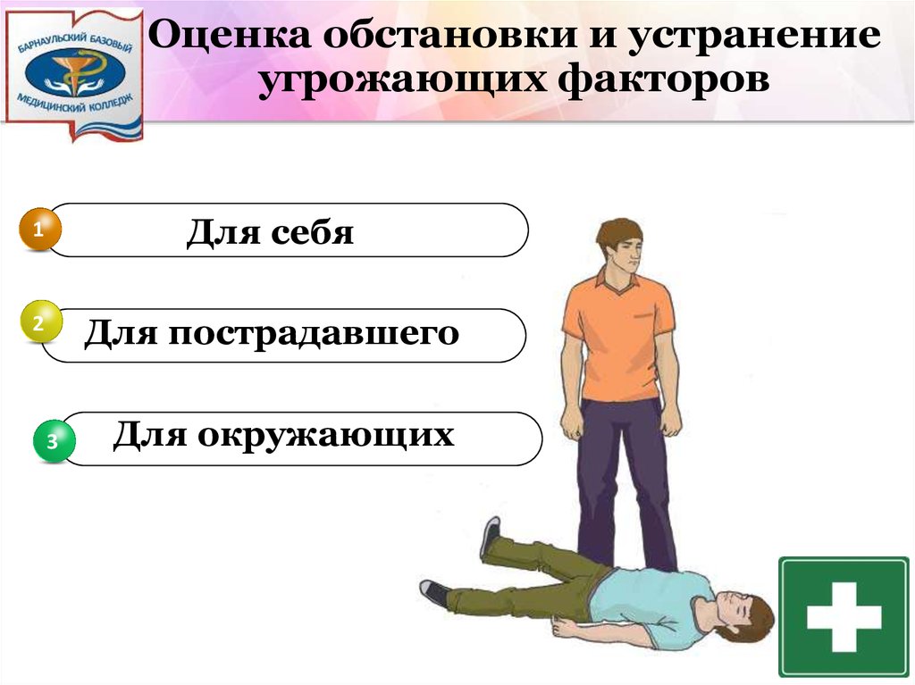 Устранение факторов. Оценка обстановки и устранение угрожающих факторов. Угрожающие факторы для жизни и здоровья пострадавшего. Устранение угрожающих факторов для жизни и здоровья. Оценить обстановку.