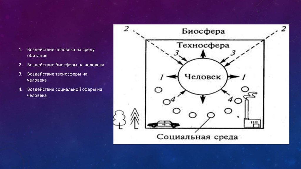 Влияние биосферы на человека схема