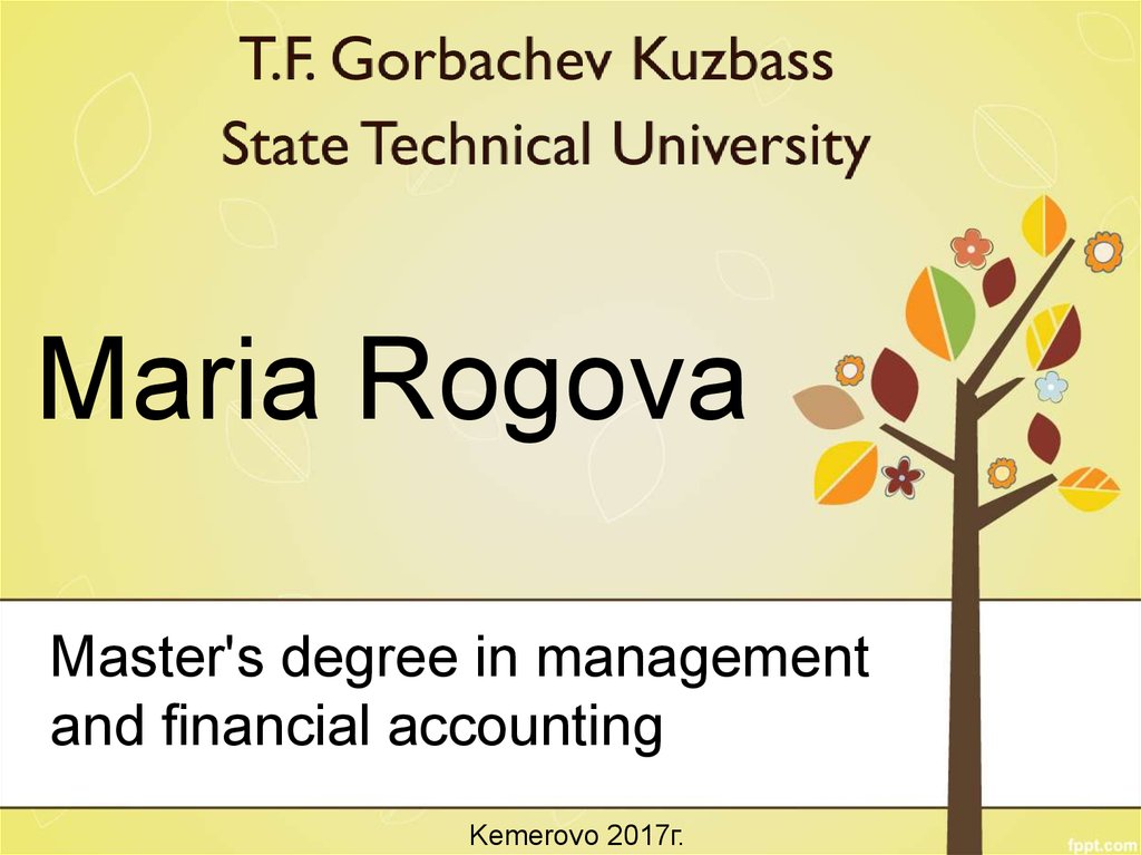 Master's degree in management and financial accounting