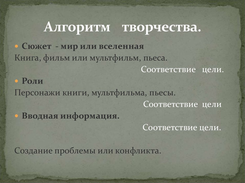 Алгоритм творчества.