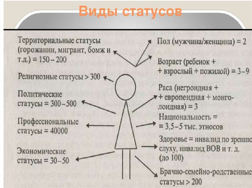 Социальные статусы схема