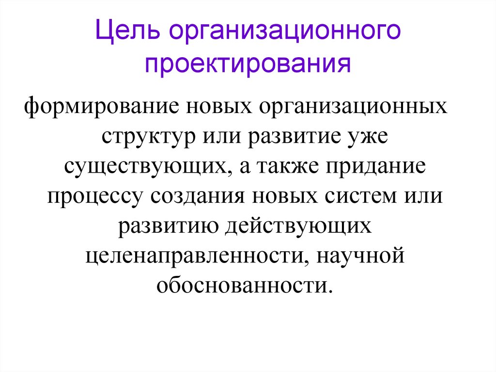 Организационный проект определение