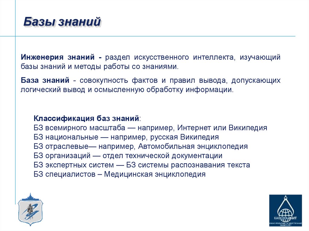 Нечеткие базы знаний. Структура базы знаний. Классификация базы знаний. Разработка базы знаний. Состав базы знаний.