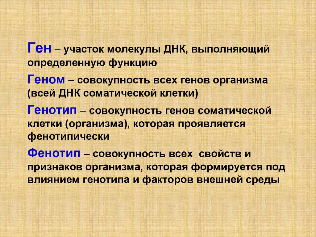 Совокупность всех генов