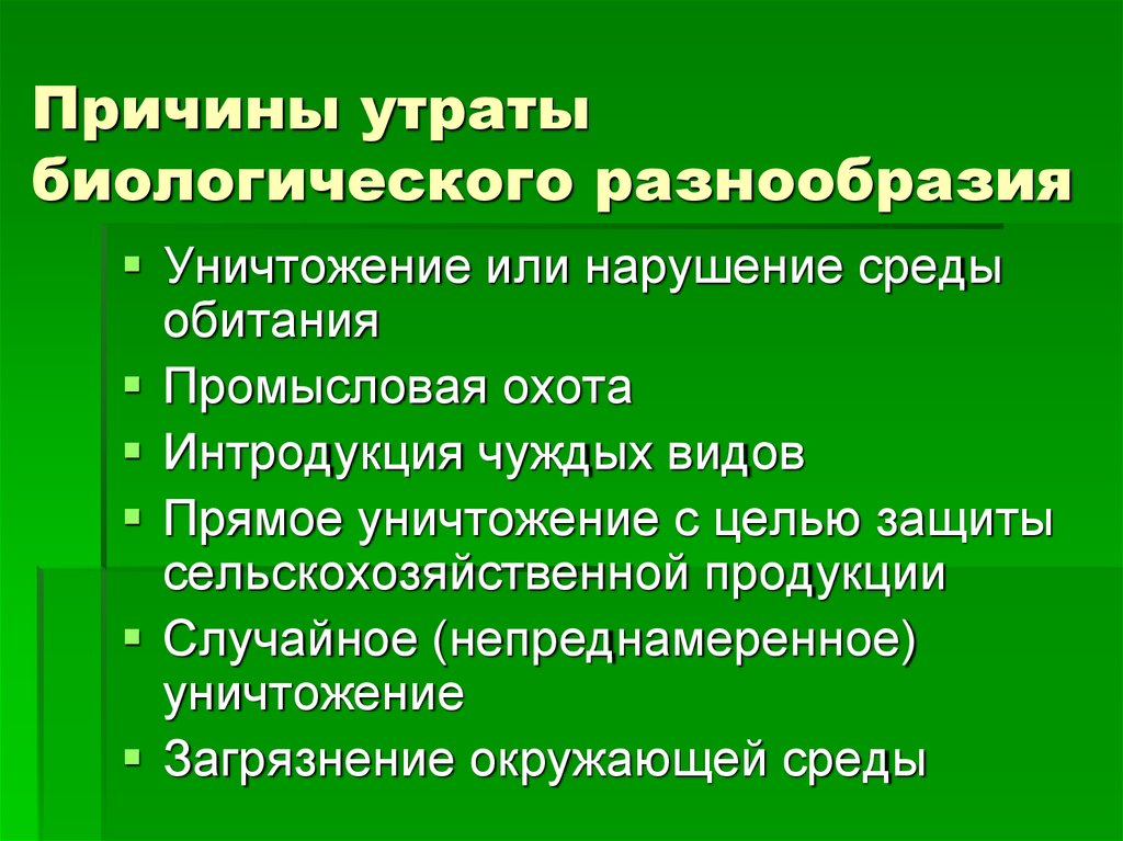 Потеря биологического разнообразия презентация