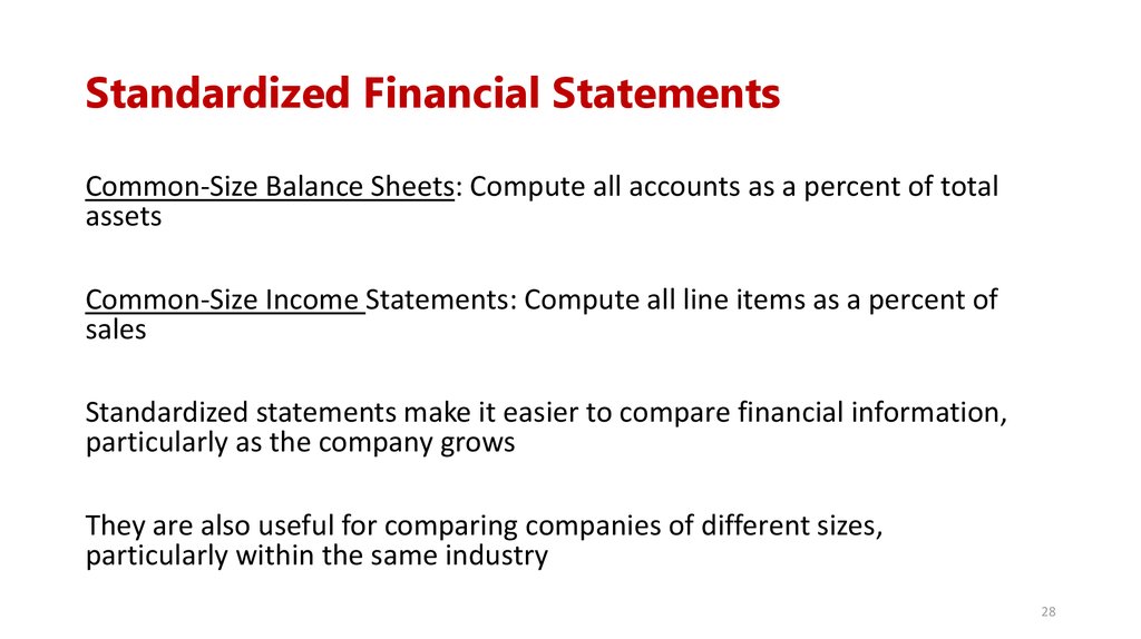 Standardized Financial Statements