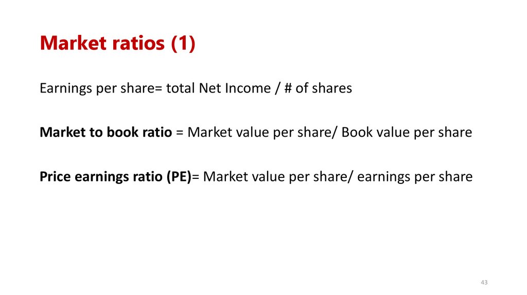 Market ratios (1)