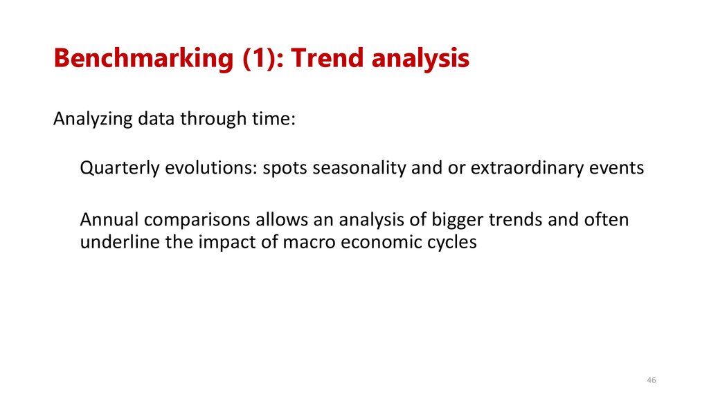 Benchmarking (1): Trend analysis