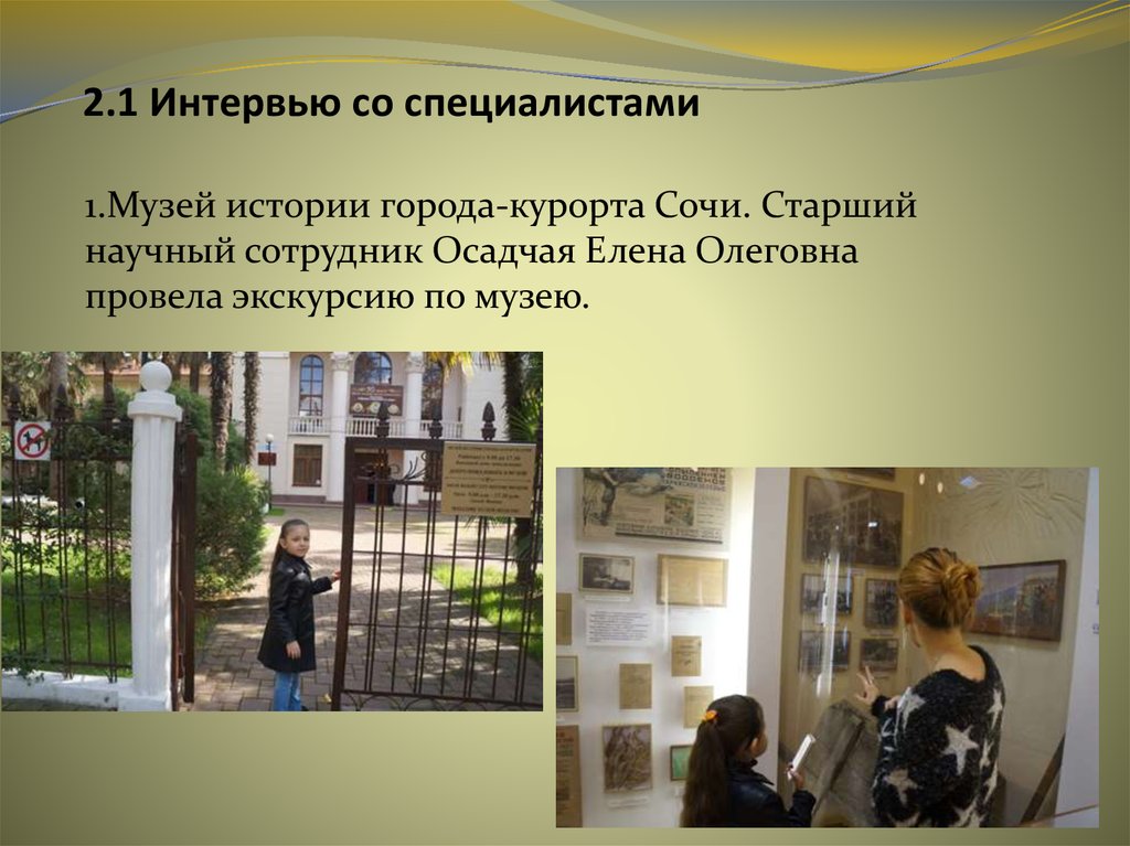 2.1 Интервью со специалистами