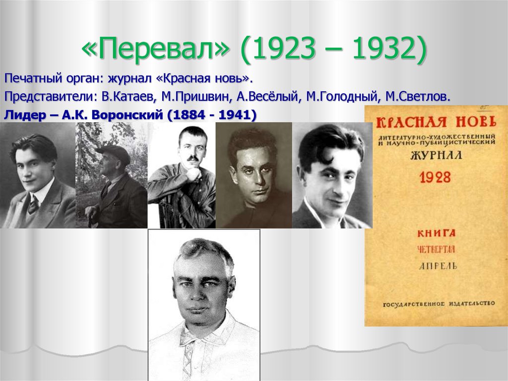 Литературные объединения. Литературная группа перевал 1923. Перевал группа писателей. Перевал литературное объединение. Перевал представители.