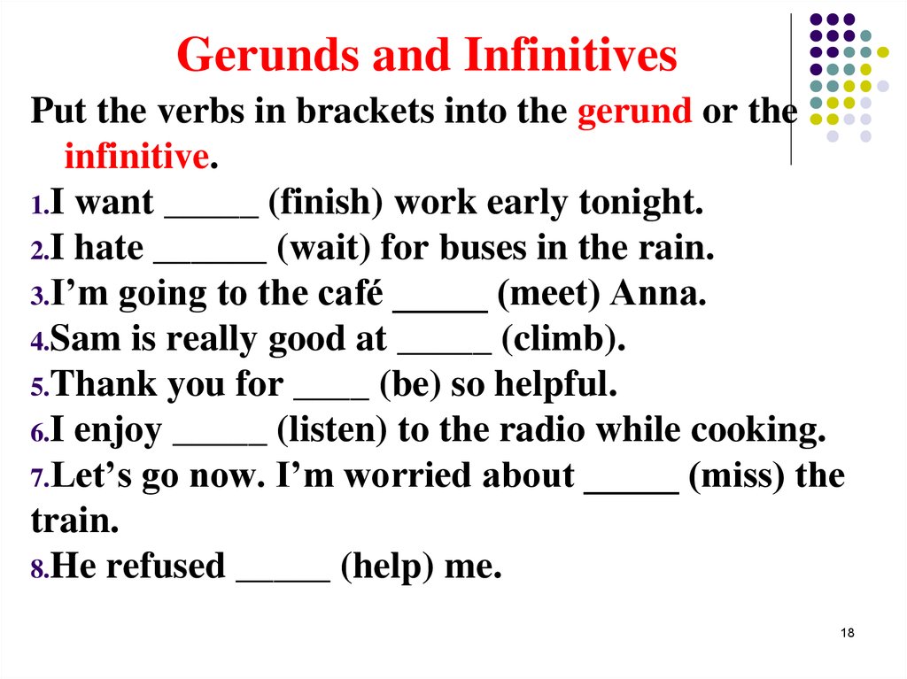 functions of verbals gerunds participles and infinitives quiz