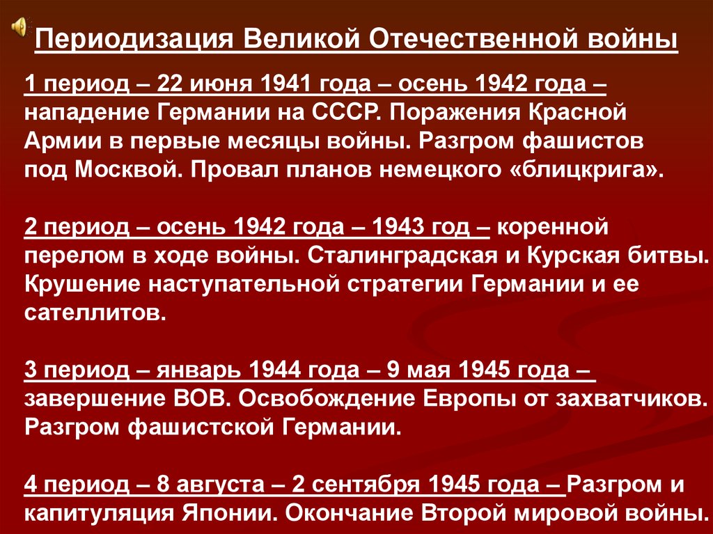 Реферат: Великая Отечественная война 1941 - 1945 годов причины и итоги
