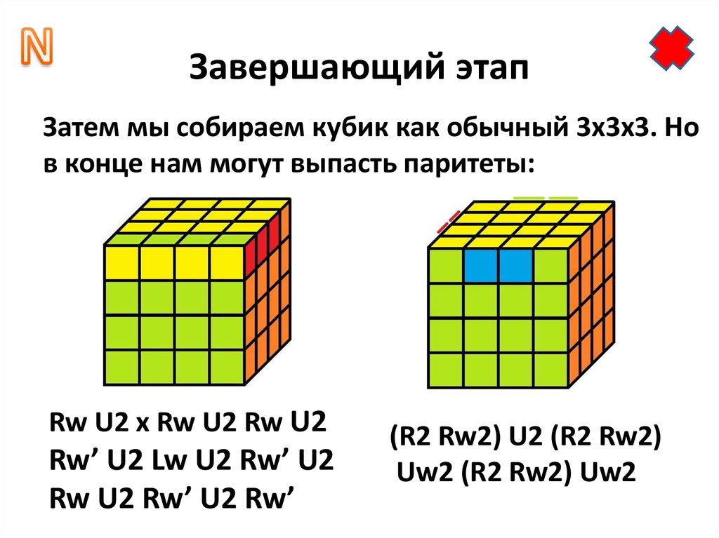 Паритет кубик рубика 5х5 схема