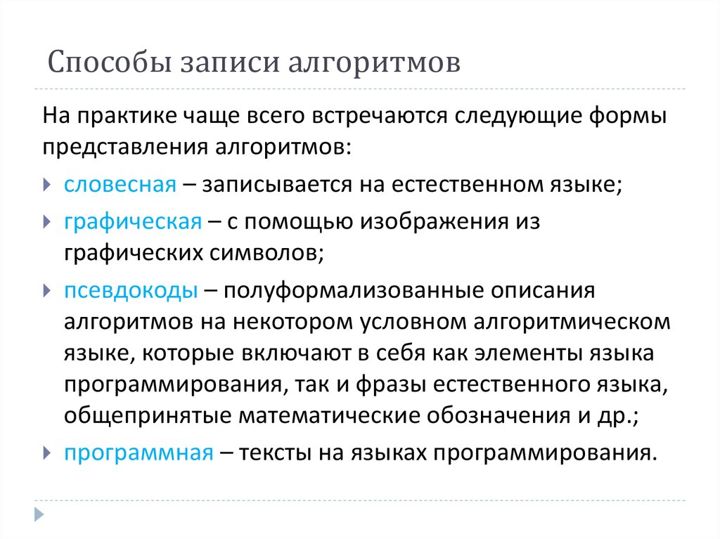 Запись алгоритма информатика. Основные способы записи алгоритмов. Назовите способы записи алгоритмов в информатике. Алгоритмы способы записи алгоритмов программный. Словесные способы записи алгоритма кратко.