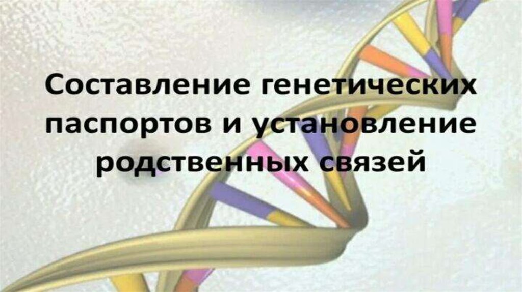 Генетическое установление родства. Генетическое установление родства