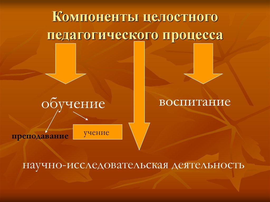 Компоненты процесса обучения. Основные компоненты пед процесса. Компоненты целостного педагогического процесса. Основные компоненты целостного педагогического процесса. Перечислите компоненты образовательного процесса.