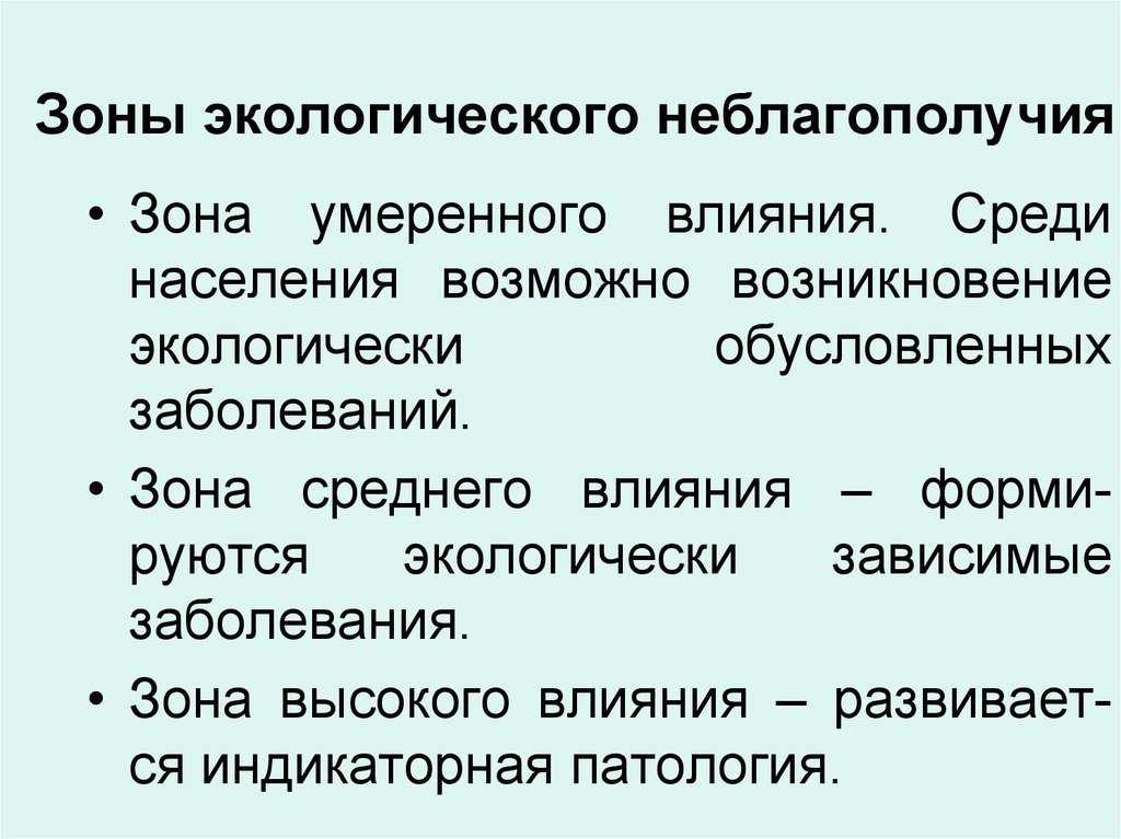 Состояние окружающей среды заболевания. Зоны экологического неблагополучия. Виды зон экологического неблагополучия. Виды экологически неблагополучных территорий. Экологически зависимые заболевания.