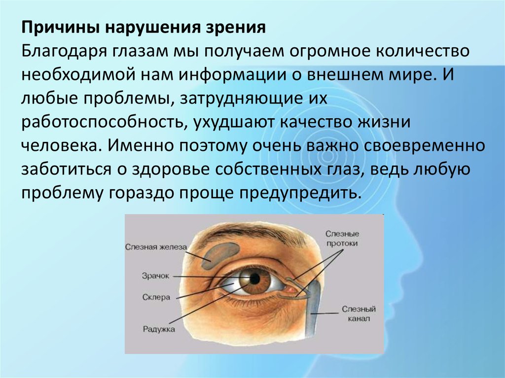 Какие расстройства зрения вам известны и каковы