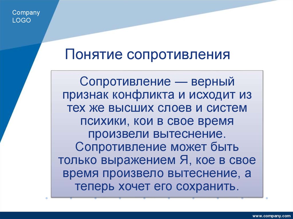 Доклад: Психологические сопротивления и защиты